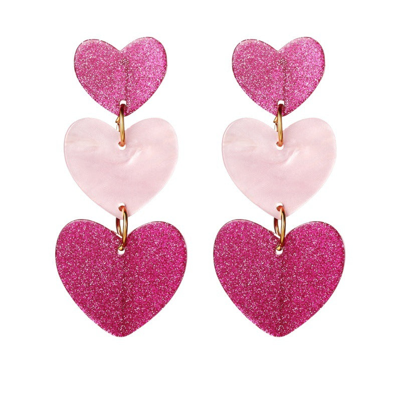 Wholesale color matching Valentine's Day acrylic love earrings simple pendant texture dopamine earrings